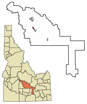 Location of Hailey in Blaine County, Idaho.