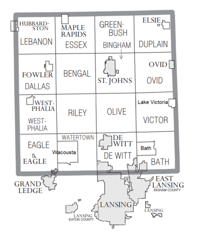 Clinton County, MI census map