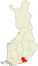 Kymenlaakso on a map of Finland