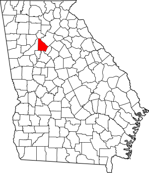 Map of Georgia highlighting DeKalb County