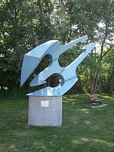 Blue Angel Scuplture Stouffville on Stouffville Creek