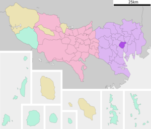 Location of Chiyoda in Tokyo