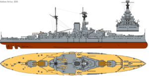 HMS Revenge (1916) profile drawing