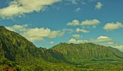 Koolau Mountain from the Pali ≡ Eric Tessmer, Molokai, Hawaii - panoramio