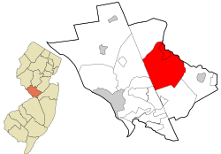 Location in Mercer County and the state of New Jersey.