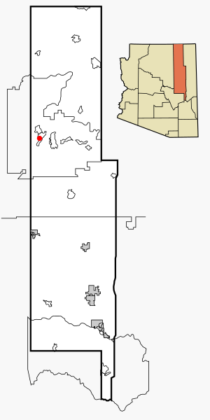 Location in Navajo County and the state of Arizona