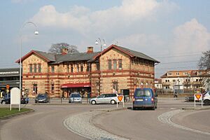 Old train station building