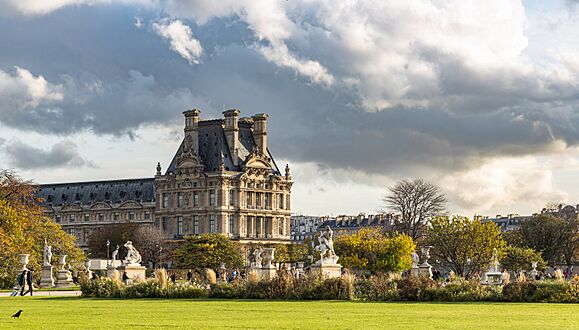 Pavillon de Flore from the Tuileries Garden, Paris 5 November 2019