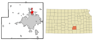 Location within Sedgwick County and Kansas