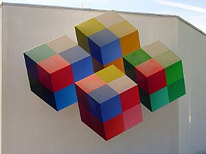 Cubes at Heureka, optical illusion