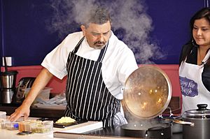 Cyrus Todiwala working