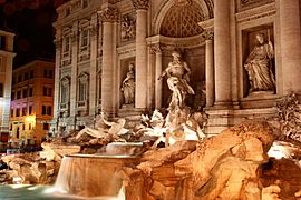 Fontana di Trevi di notte