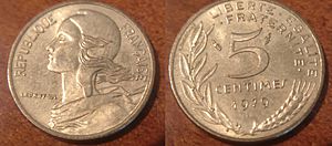 French 5 Centimes 1979 Coin