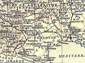 Map en county of Toulouse 1154