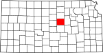 State map highlighting Saline County