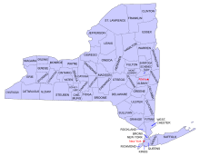 Map of the counties of New York State