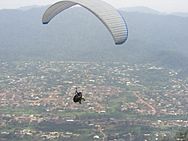 Paragliding near Nkawkaw Ghana in the Eastern Region