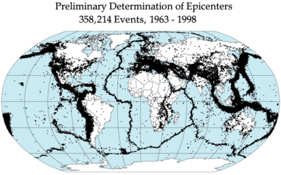 Quake epicenters 1963-98