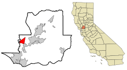 Location in Solano County and the state of California