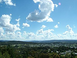 Stanthorpe township (south-west aspect) taken from Mt Marlay lookout, Lock Street Stanthorpe Queensland Australia