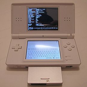 Ds lite with slot-2 device running dslinux