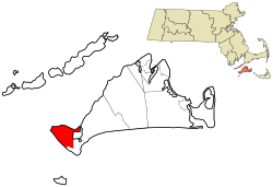 Location in Dukes County in Massachusetts