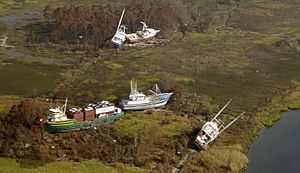 Katrina Bayou La Batre 2005 boats ashore