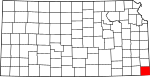 State map highlighting Cherokee County