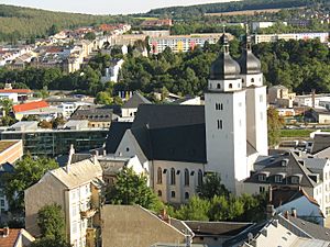 Plauen Johanniskirche vom Rathausturm