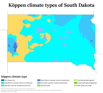 South Dakota Köppen