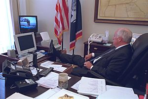 Vice President Cheney Watches Television