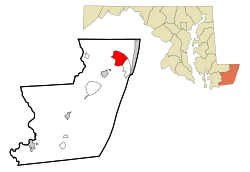 Location In Worcester County and the state of Maryland