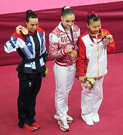 Elizabeth Tweddle with her bronze