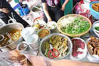 Ingredients of bún riêu cua