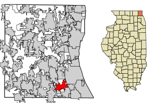 Location of Lincolnshire in Lake County, Illinois.