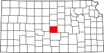 State map highlighting Rice County