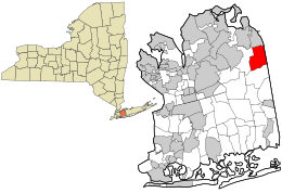 Location in Nassau County and the state of New York.