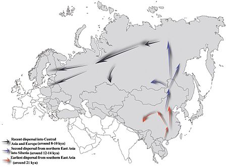 Prehistoric migration routes for Y-chromosome Haplogroup N lineage following the retreat of ice sheets after the Last Glacial Maximum (22–18 kya)