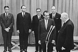 President Nixon and staff members with President Charles DeGaulle of France - NARA - 194610