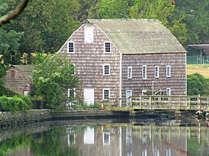 The historic Saddle Rock Grist Mill.