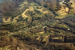 Salineville from the air, looking south