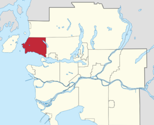 Location of West Vancouver in Metro Vancouver