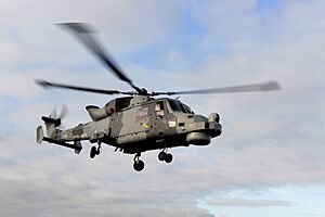 A Wildcat helicopter HMA Mk2 of 700(W) Naval Air Squadron conducting flying trials (45158434)
