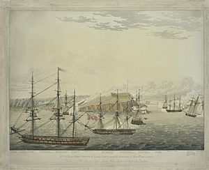 Attack on Fort Oswego, Lake Ontario, N. America (NYPL Hades-118380-54504)