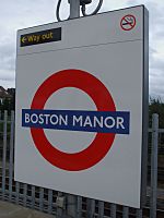 Boston Manor stn roundel