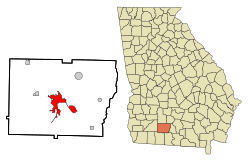 Location in Colquitt County and the state of Georgia