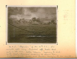 HMS Calgarian sinking