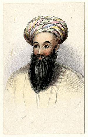 Lithograph of Shah Shujah in 1843.jpg