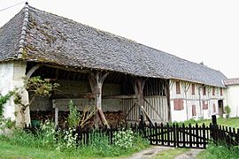 Open-beam house with dovecote