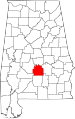 State map highlighting Lowndes County